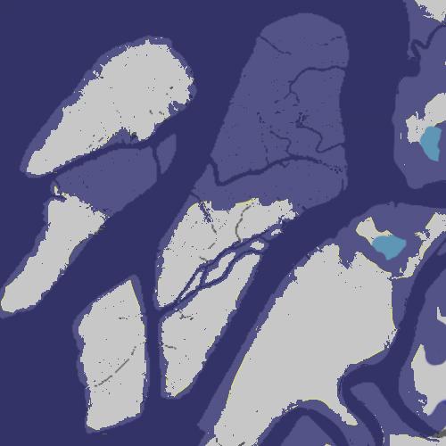 Maximum sea level rise in year 2040.