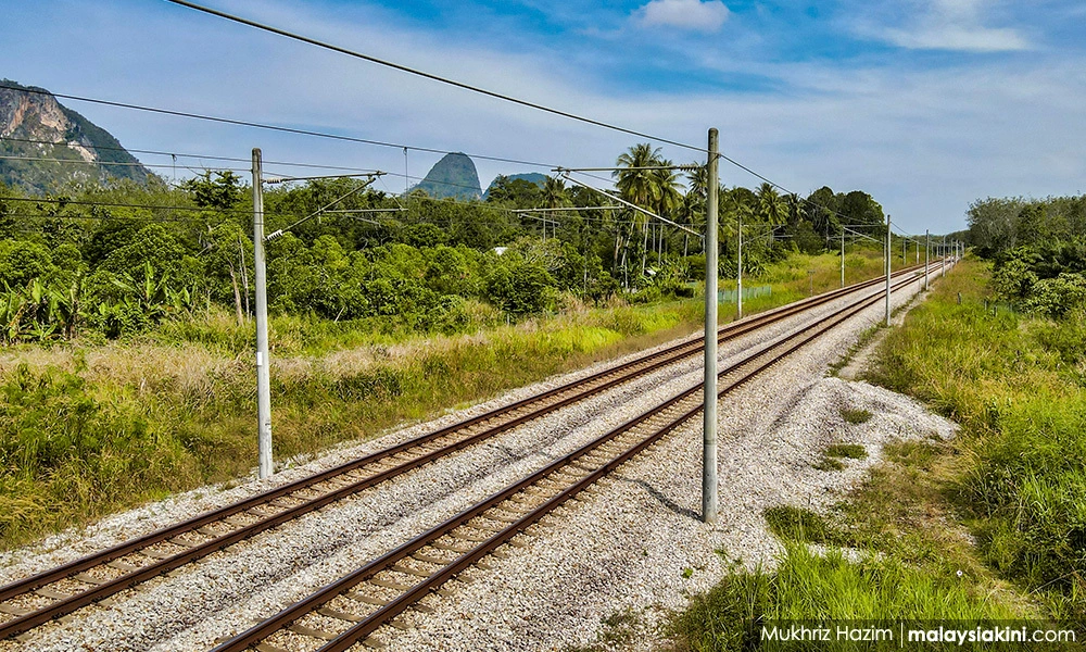 Image of the completed double track railway.